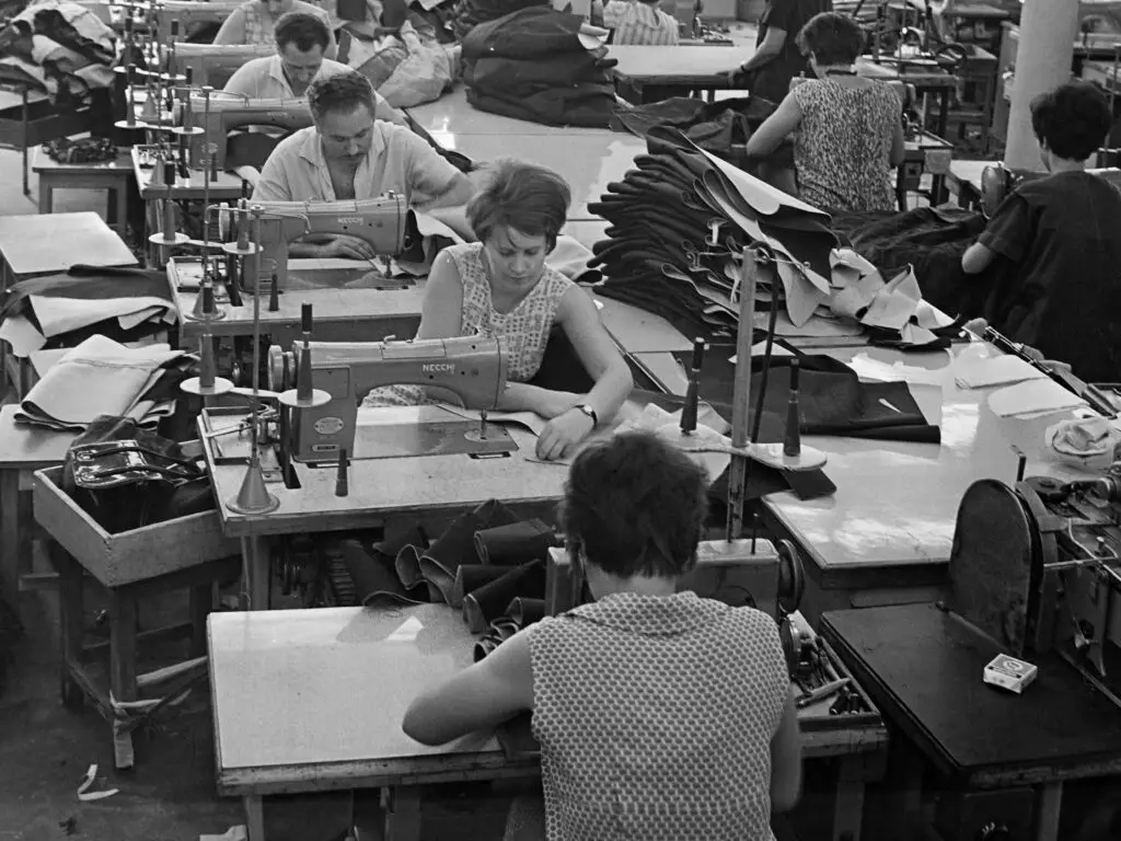 woman working on sewing machines